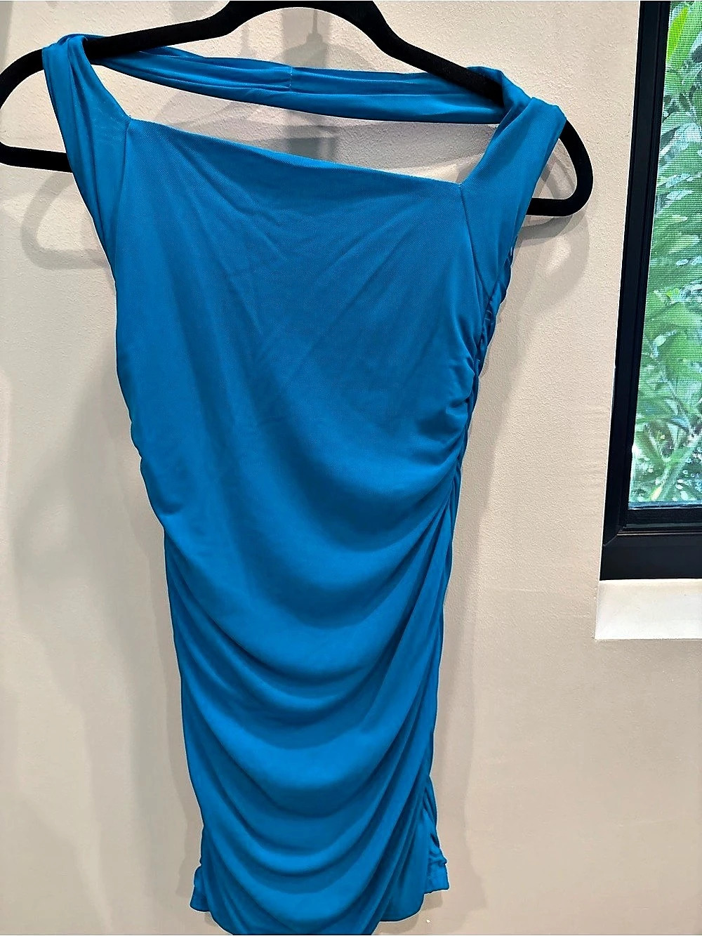 Lulu’s Ruched Maxi Dress in Blue Size Small Like New